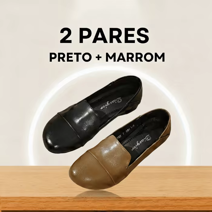 2 pares — preto + marrom